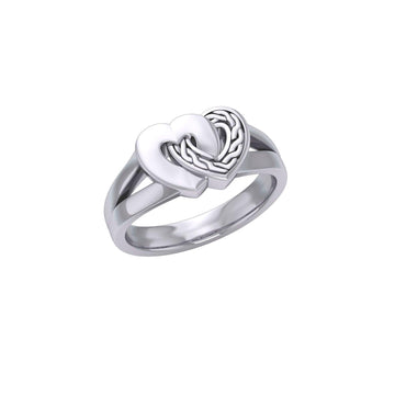 The joy in two hearts ~ Sterling Silver Celtic Knotwork Ring TRI1253 - Jewelry